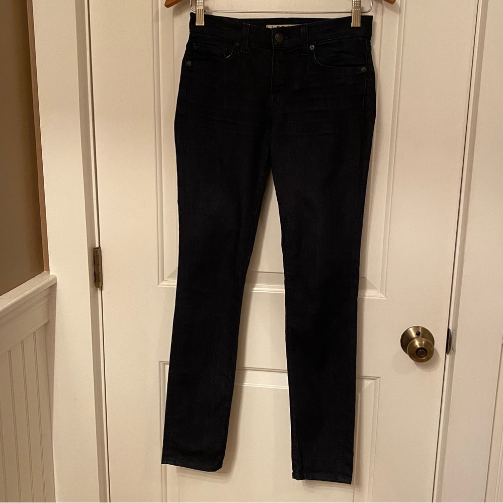 J BRAND JEANS BLUE STRETCH DENIM DARK WASH SKINNY LEG USA SIZE 26 ALTERED WAIST